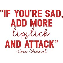 Aurabeam Vinyl Wall Art Decal - If You're Sad Add More Lipstick and Attack - 15" x 22" - Trendy Inspirational Breakup Quote Sticker for Home Office Store Bedroom Mirror Closet Decor
