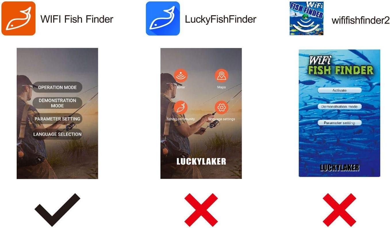 Lucky Smart Fish Finder – Portable Fish Finder, Wi-Fi Fishing Finder for Recreational Fishing from Dock, Shore or Bank,Wireless Fish Finder for Kayak Fising,Shore Fishing,Boat Fishing,Green