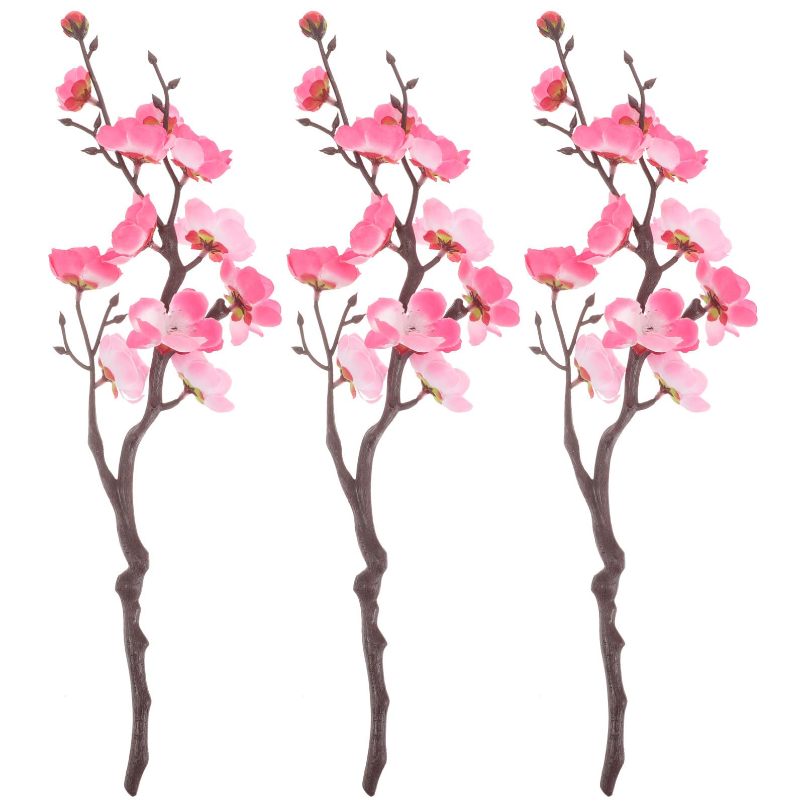 IMIKEYA 3Pcs Fake Flowers Decor Silk Plum Blossom Pick Simulation Plum Blossom Pick Artificial Plum Blossom Picks Artificial Branches Artificial Plum Blossom Stems Plum Household