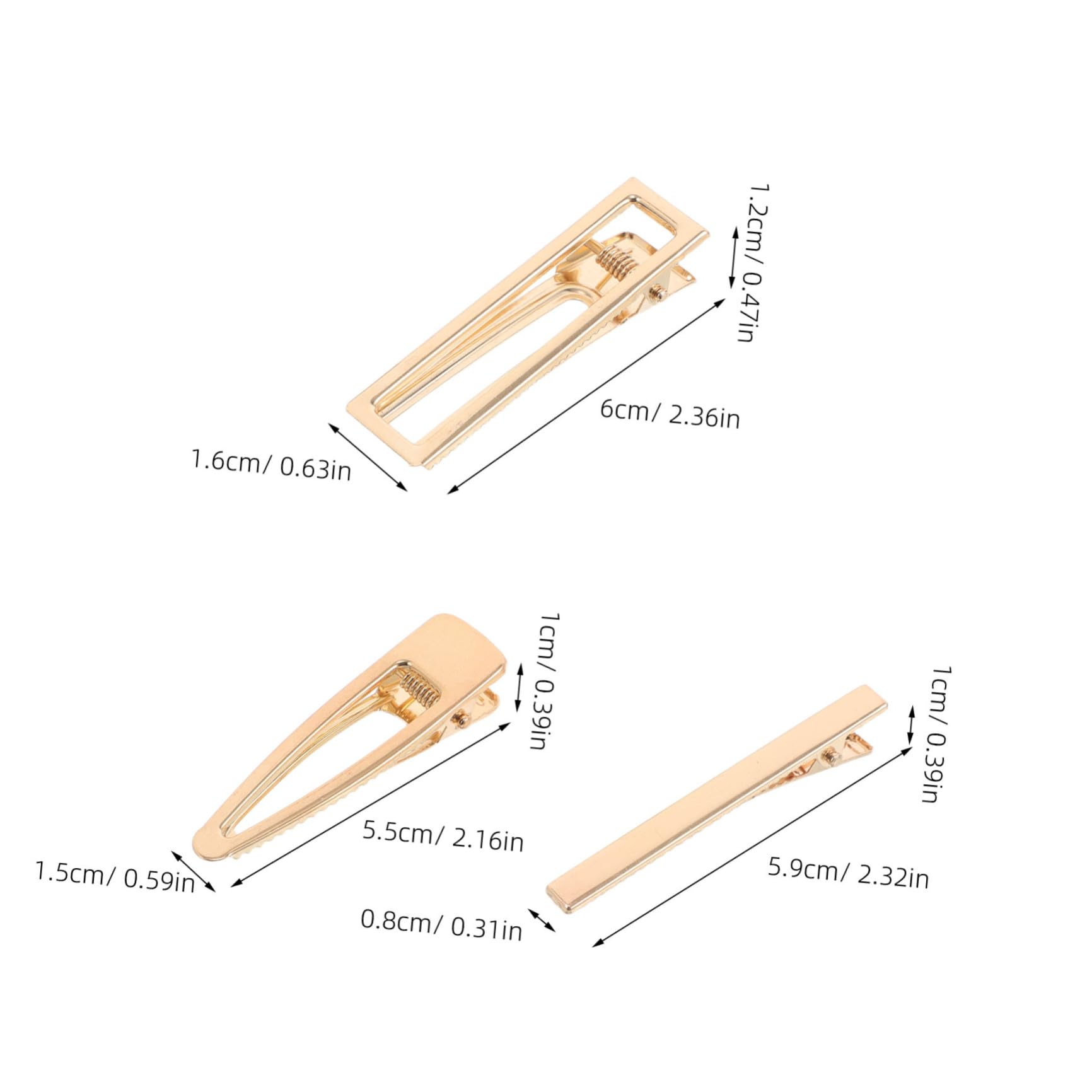 WOONEKY 60 Piezas Clips de Pelo Metálicos Hollow DIY para Mujeres y Niñas Clips de Estilo Antideslizantes Pinzas Diseño Cuadrado para Manualidades y Peinados