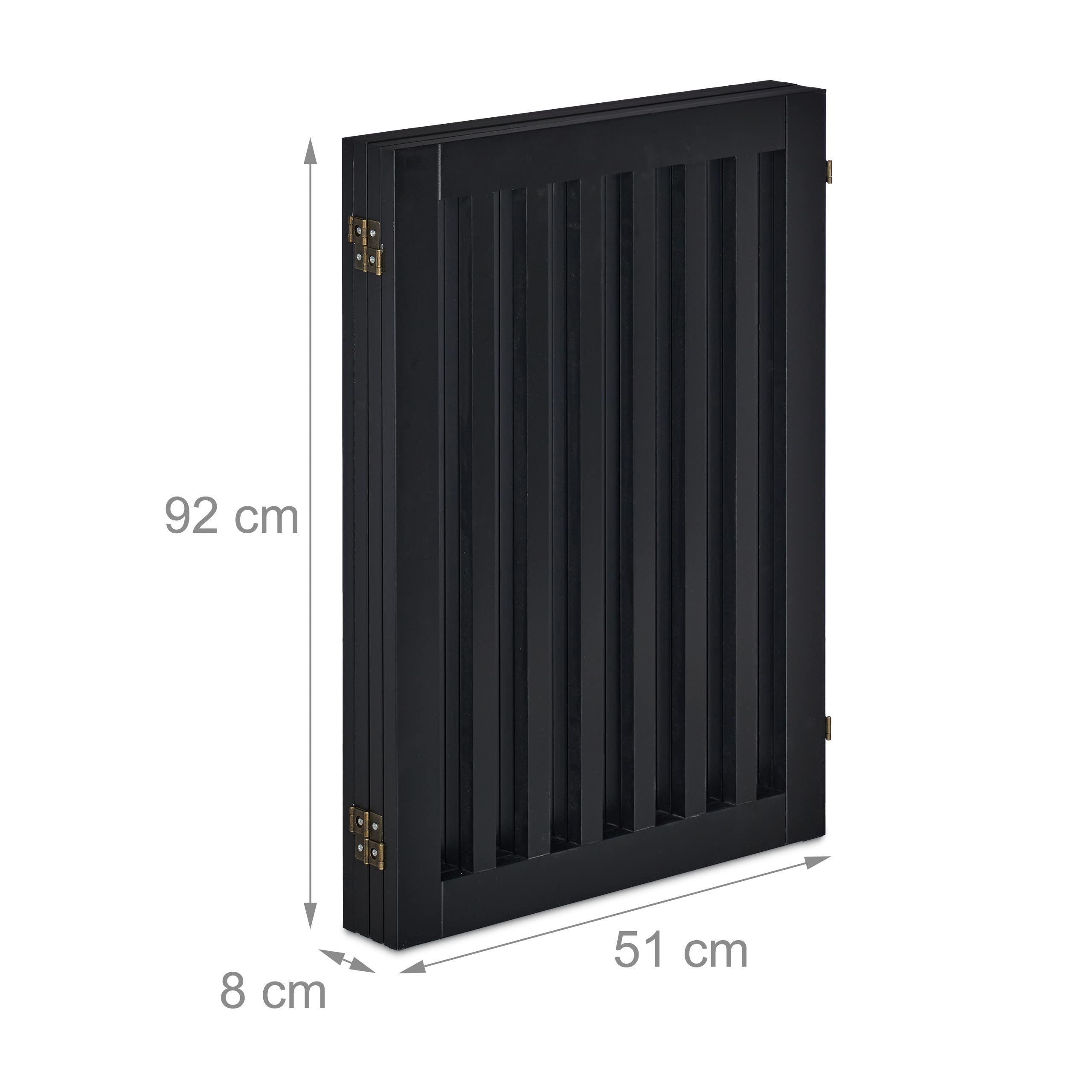 Relaxdays Barrera Seguridad Niños, Valla Protectora Plegable, 92 x 206,5 cm, Cerca Perros y Mascotas, con Patas, Negro
