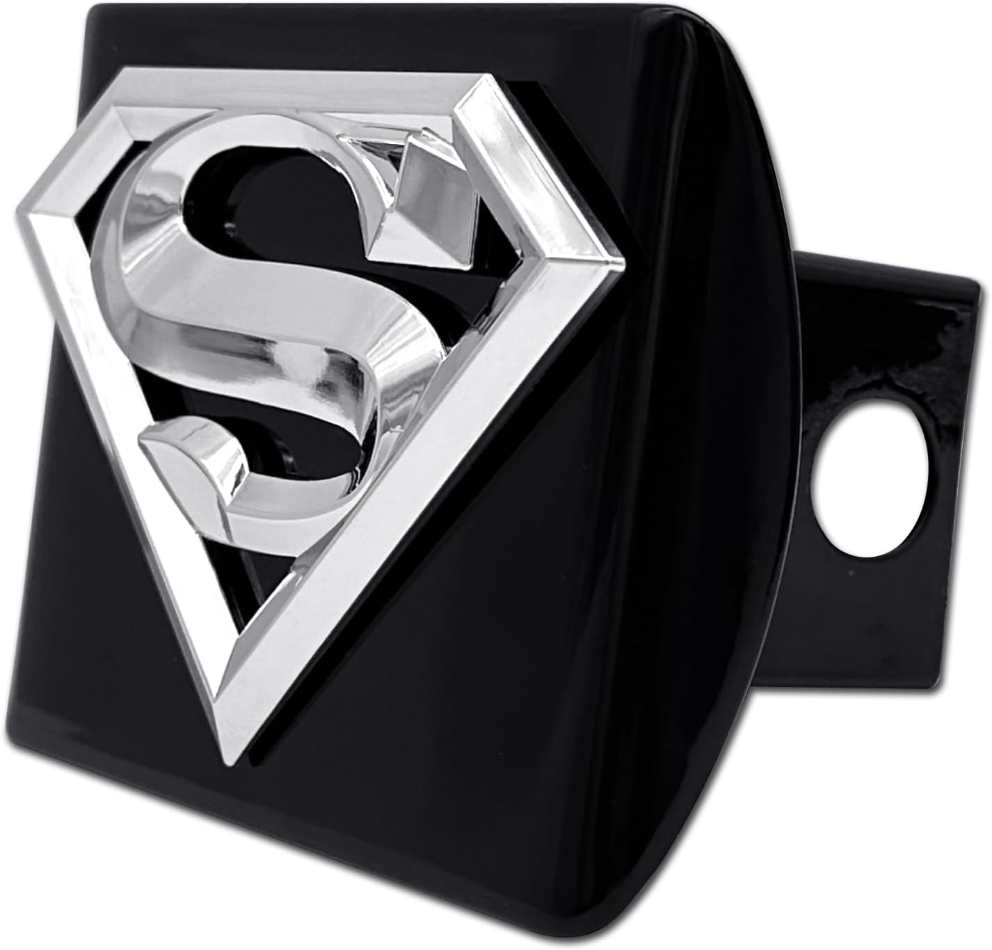 Elektroplate Officially Licensed Superman All Metal Black Hitch Cover for Trucks and SUVs | Fits Standard 2" Trailer Hitch Receivers | Premium Weatherproof