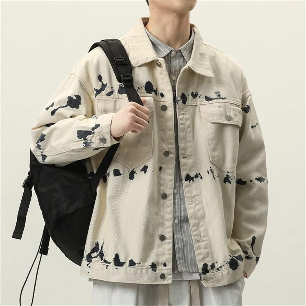 Ink Work Jacket Denim Men's Spring And Autumn Loose Casual Top(XL code)