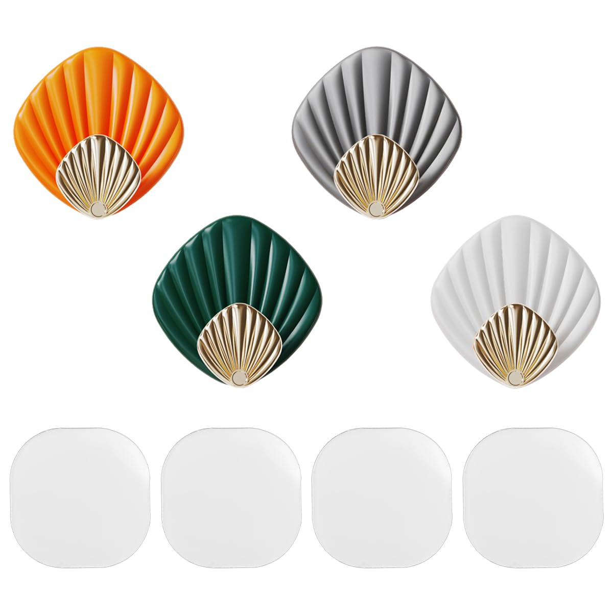 WANGCL 4PCS Colourful Adhesive Hook Set Shell Towel Hooks No Drilling Adhesive Hooks for Bathroom Kitchen etc