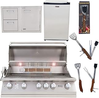 review Lion Premium Grills 40-Inch Propane Grill L90000 with Lion Door and Drawer Combo with Towel Rack and Lion Refrigerator Package Deal with 5 in 1 BBQ Tool Set