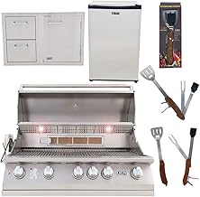 review Lion Premium Grills 40-Inch Natural Gas Grill L90000 with Lion Door and Drawer Combo with Towel Rack and Lion Refrigerator Package Deal with 5 in 1 BBQ Tool Set