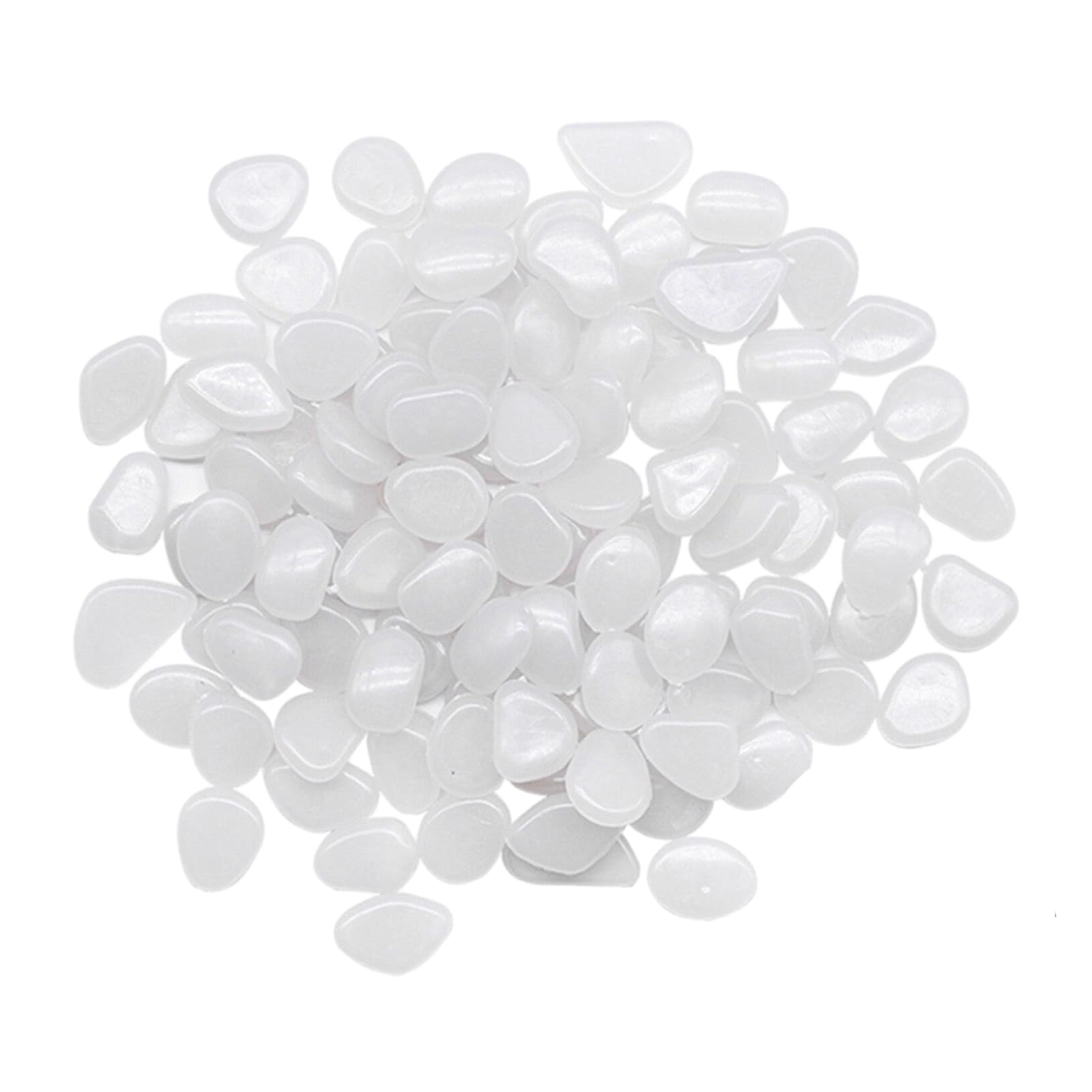 300 Pezzi Pietre Luminose da Giardino, Decorative Sassi Luminosi Brillanti Ciottoli Fluorescenti Incandescente Fosforescenti in Resina Pietre Luminosi per Vasi Acquario Prati Terrazza(Bianco)