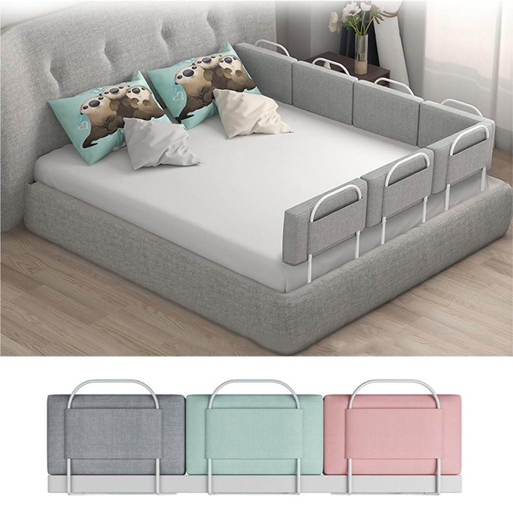 Barandilla de Cama para Niños Pequeños, Actualizar Reforzado Protector de Cama, Protección contra Caídas, Barandilla de Cama de Bebé para Adultos, Niños, Twin, para Colchones de 5-30cm (Color : Grau