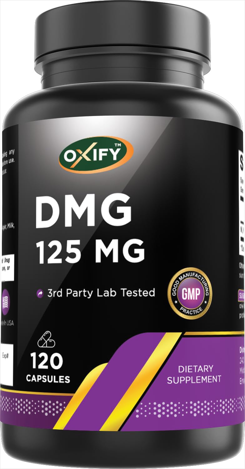Oxify DMG 125 mg | 120 Capsules | Gluten-Free, Non-GMO | Supplement Made in USA