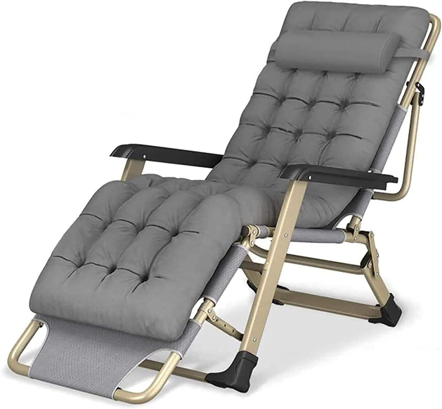 Amazon｜デッキチェア リクライニングチェアリクライニングチェアゼロ重力椅子、ヘッドピローデッキチェア付き折りたたみ太陽ラウンジャーチェア