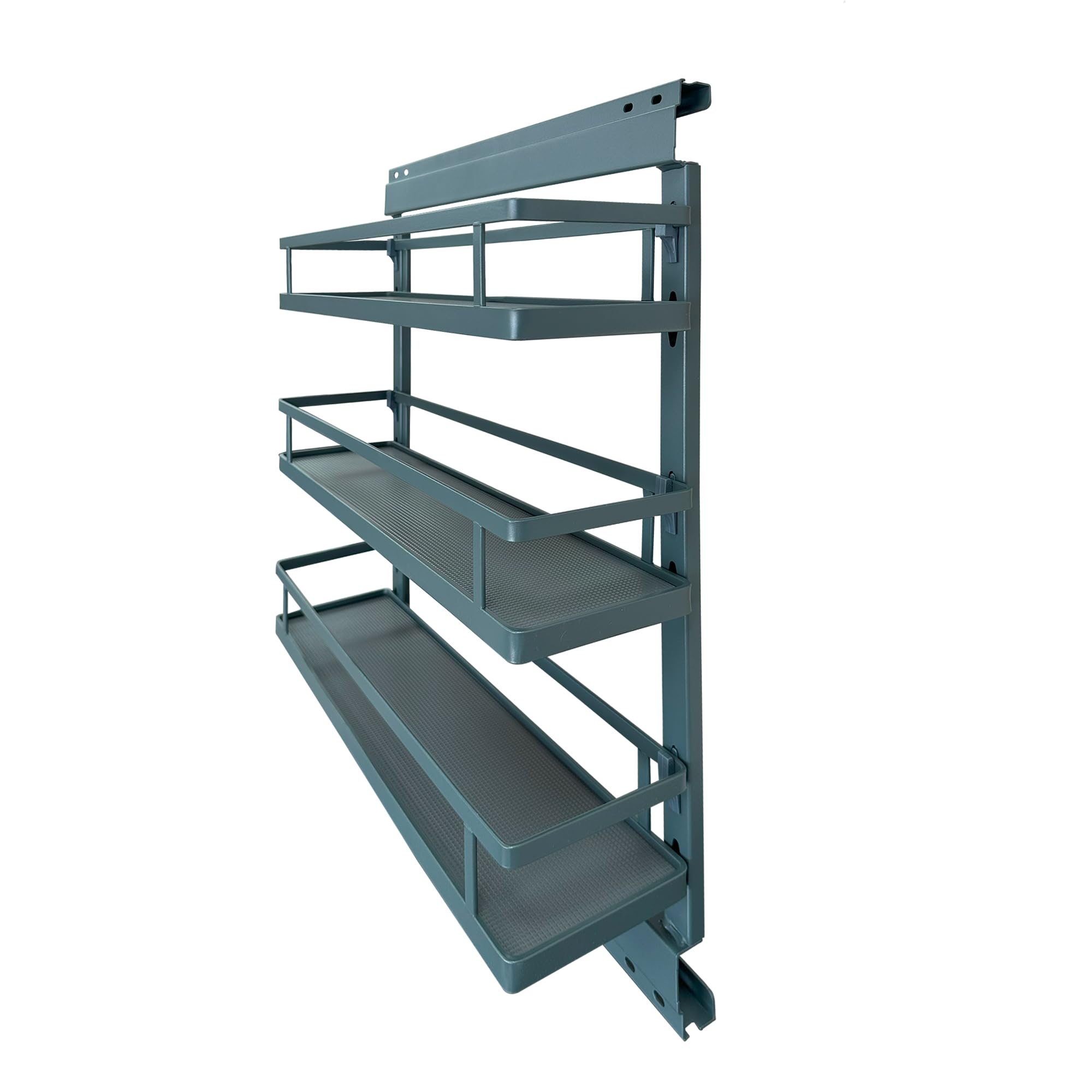 highdecora Pull Out Kitchen Cabinet Basket, Double or Triple Layer Spice Rack Storage, Soft Close, Silver Grey for 200mm Cabinet (3-Layers)