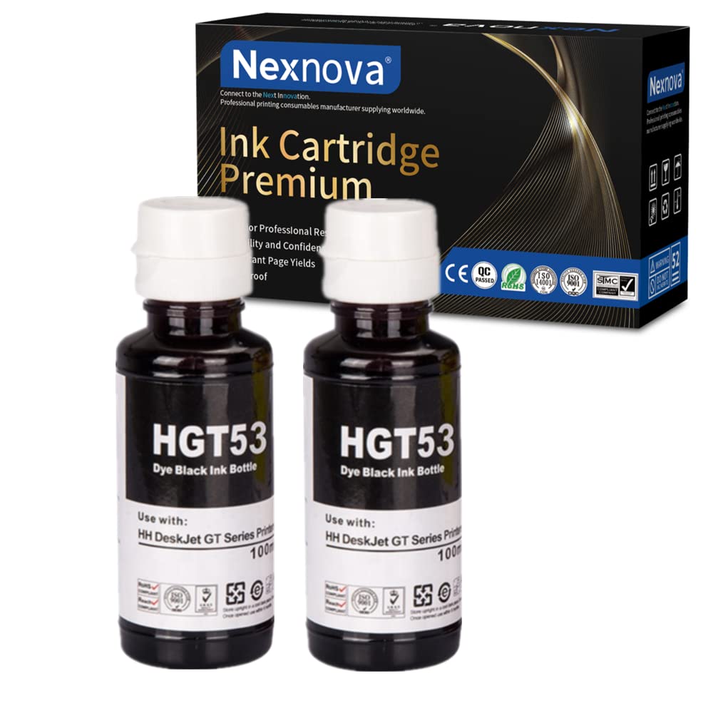 Sponsored Ad – Nexnova® ink GT53XL for HP 135ml Black for Printer DeskJet Smart GT Tank (Pack of 2)