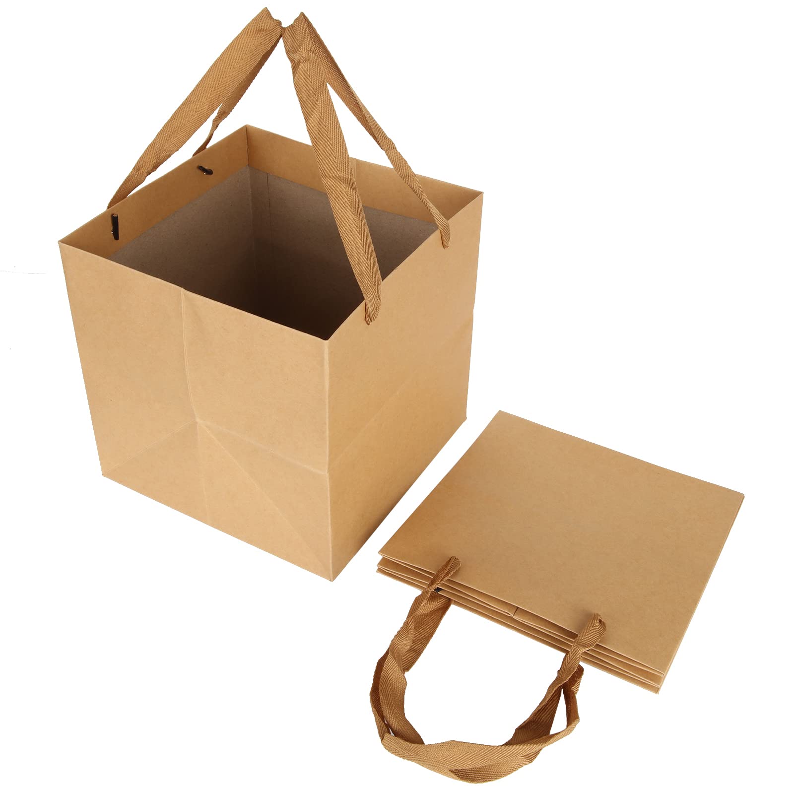 250 Sacchetti Di Carta Kraft Marrone - 26+20x28 Cm, Con Manici, Per Regali E Shopping - Foto 2