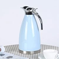 Vista 7 de Jarra de café, botella de viaje de acero inoxidable, doble pared aislada al vacío, jarra térmica, jarra de café, jarras termo, frasco al vacío (azul)