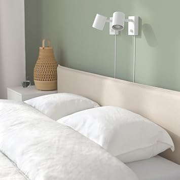 Double bed, white-beige, 160x200 cm
