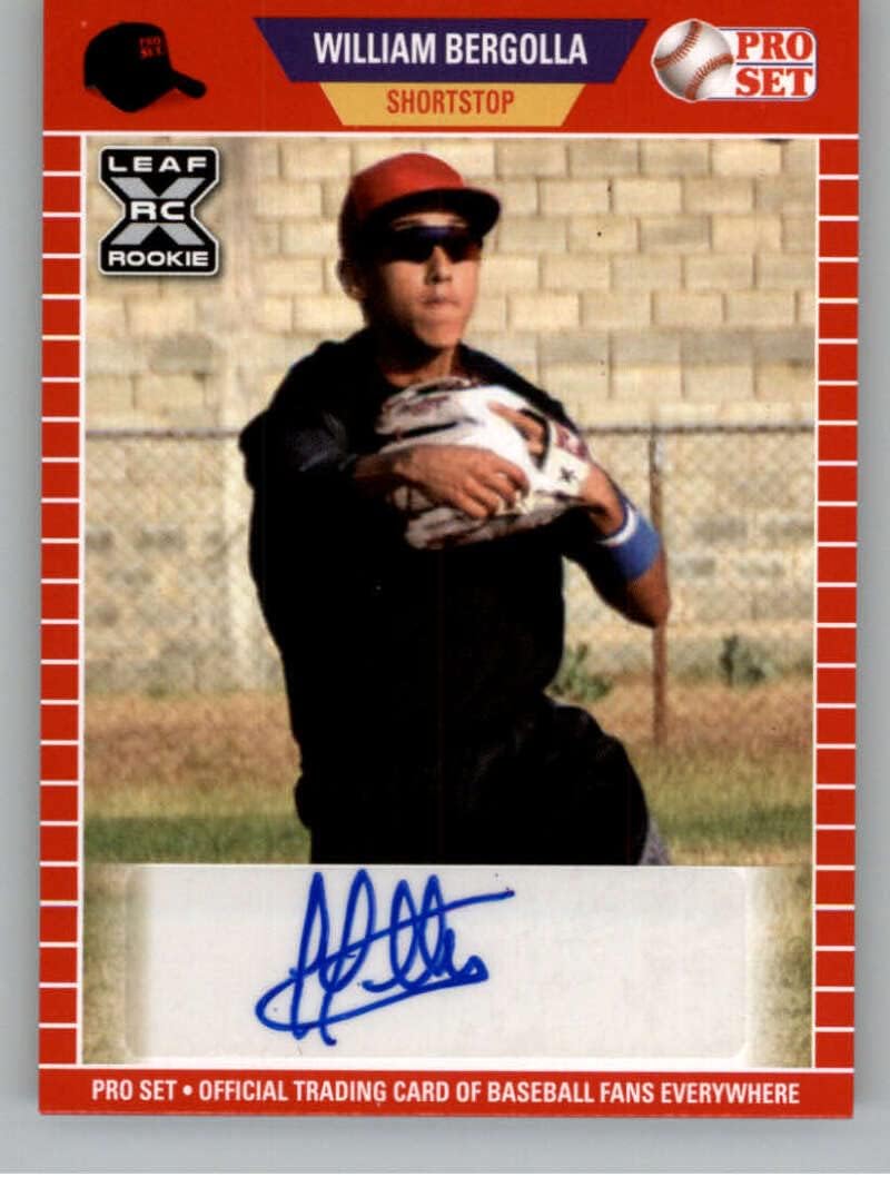 2021 Pro Set Retail Autographs Red #PS-WB2 William Bergolla RC Rookie Card Auto Autograph XRC Pre-Rookie/Prospect Baseball Card in Raw (NM or Better) Condition
