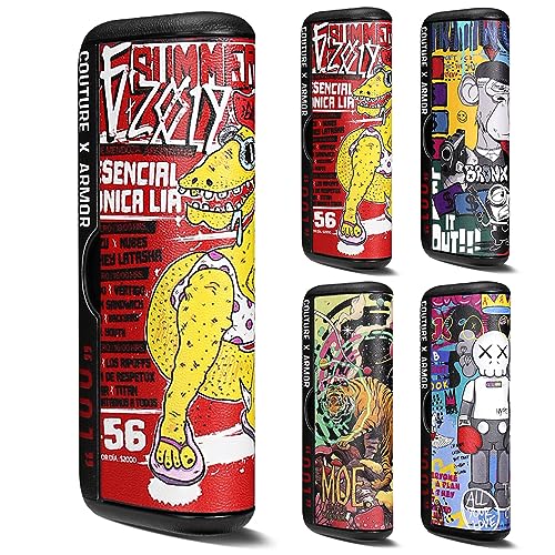 Votabell 加熱式たばこ用ケース IQOS ILUMA PRIMEに適合する(TPU+PUレザー製 360°全面保護 耐衝撃 極フィット勘合 落書き 動物柄 ティラノサウルス)