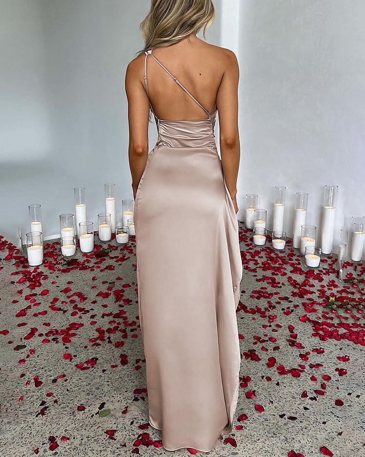 EVMILA Women's Sleeveless Suspender Bridesmaid Dress Open Back Slim Package Hip Skirt4