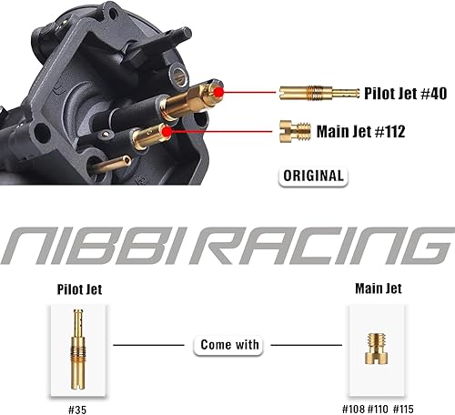 Miniatura 18 de NIBBI Kit de carburador PE22, carburador de 0.866 in con chorros de carbohidratos, apto para motocross de 110 cc, 125 cc, 130 cc, Apolo, TaoTao