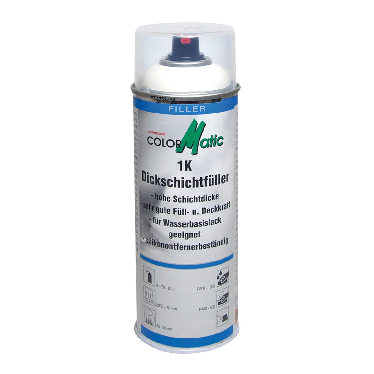Colormatic 385568 CM Professional 1K Thick Film Filler, 400 ml, White