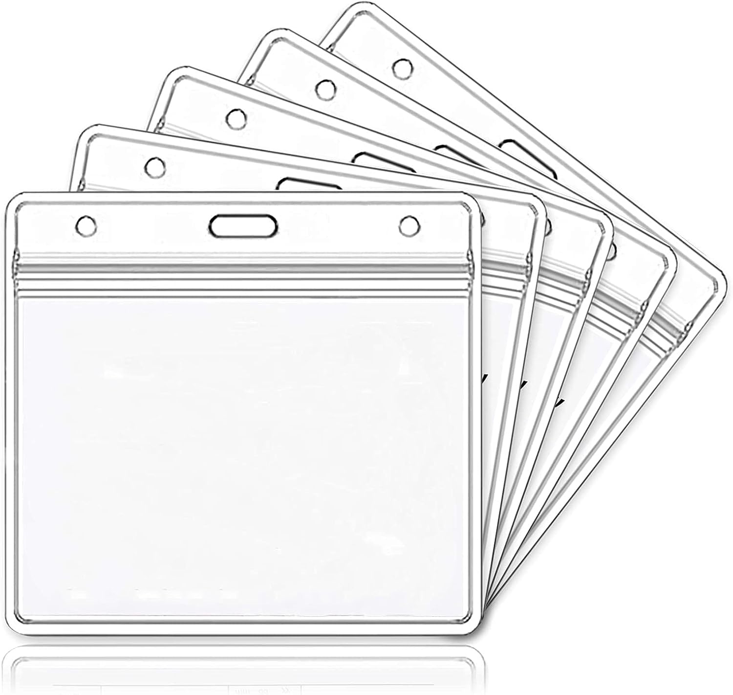 5 Pack Card Protectors 4X3in Horizontal ID Card Holder Pouch Clear Vinyl Plastic