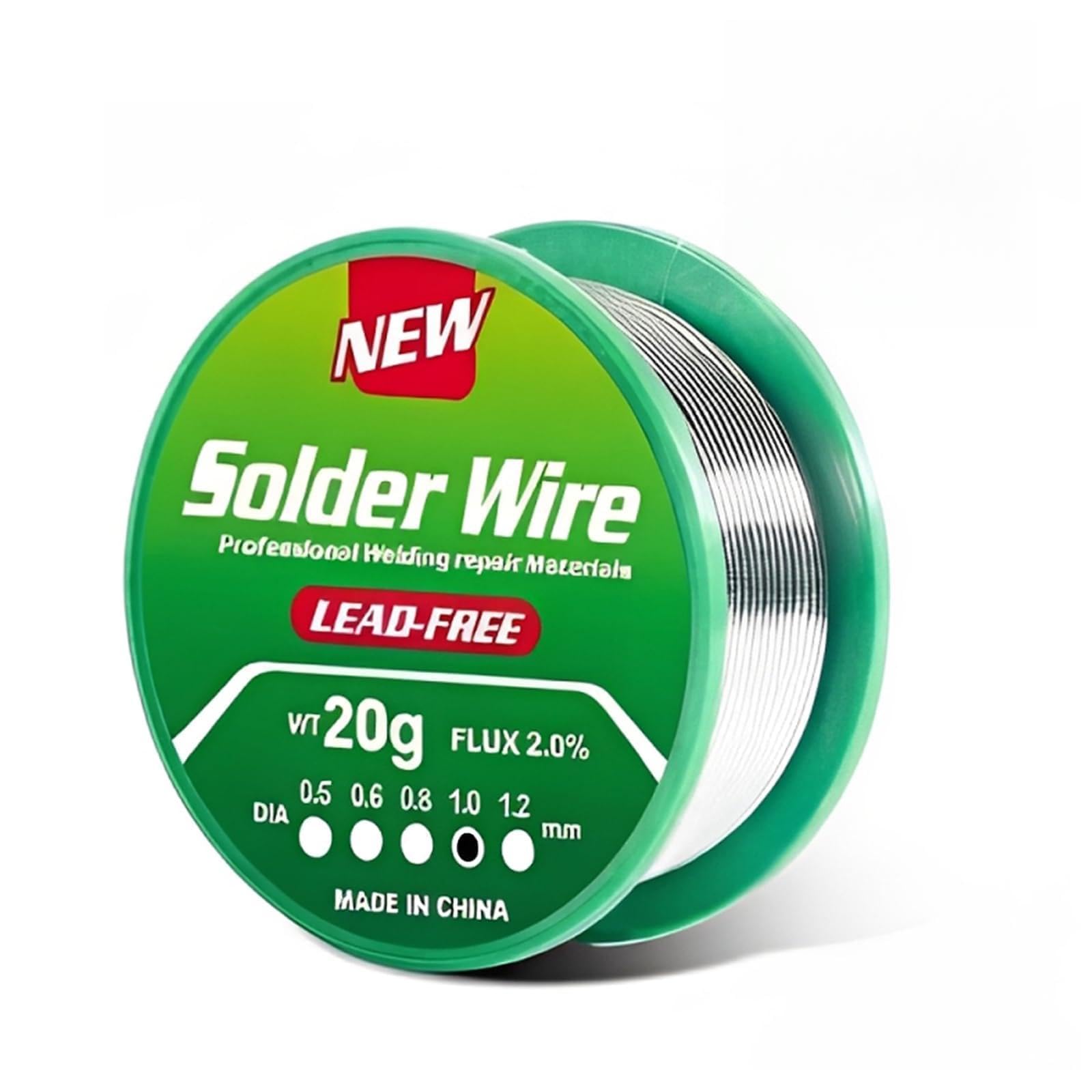 Alambre de Soldadura sin Plomo 1.0mm 20g, Hilo de Estaño para Soldar Electrónica con Núcleo de Colofonia, Sn99.3 Cu0.7, Alta Conductividad para Reparaciones Eléctricas y Bricolaje