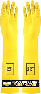 F8WARES 22 Inch Long Thick Heavy-duty Rubber Gloves for Cleaning Washing Dishwashing & Gardening - Designed for Industrial Mechanical & Construction work - Hand gloves for kitchen Bathroom & Pet Care-picture-24