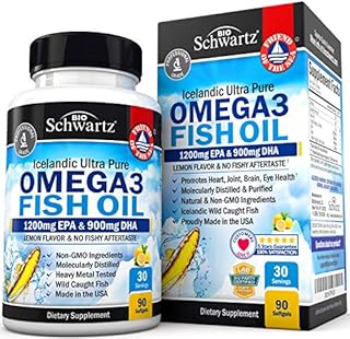 Fish Oil Omega 3 EPA & DHA 2250 mg - Burpless Lemon Flavor Triple Strength Supplement - Immune & Heart Support Fatty Acids Pills - Promotes Immunity, Joint, Eyes, Brain & Skin Health - Non GMO 90 Ct