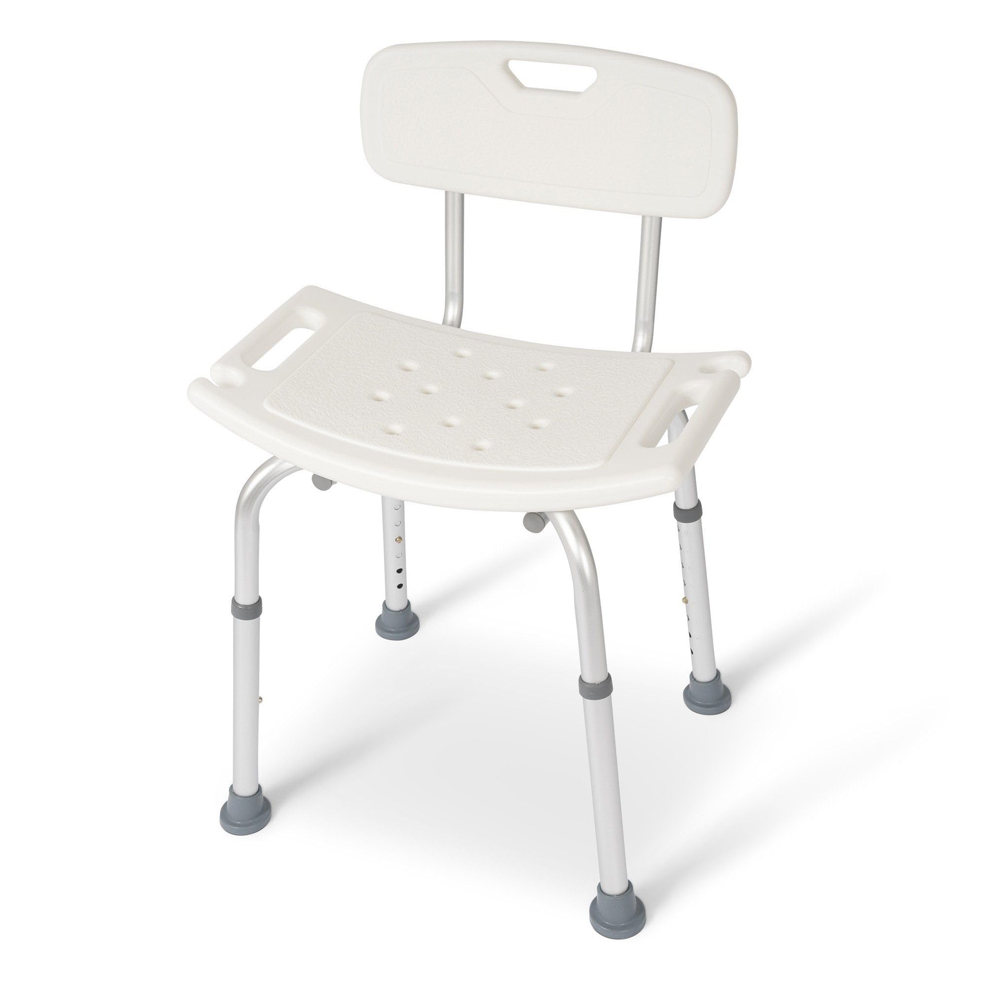 Sgabello da doccia, regolabile in altezza, antiscivolo, 39 – 52 cm (Con schienale)