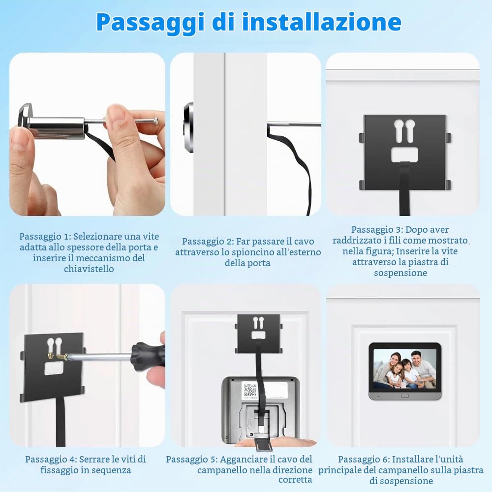 Microonde Radar Umano Corpo Rilevamento,Spioncino Digitale WiFi 2K con MicroSD da 32GB, Video Spioncino Senza Fili con Schermo a Colori da 4,3",Grandangolare 140°,5000mAh, WiFi 2.4 GHz,Microfono