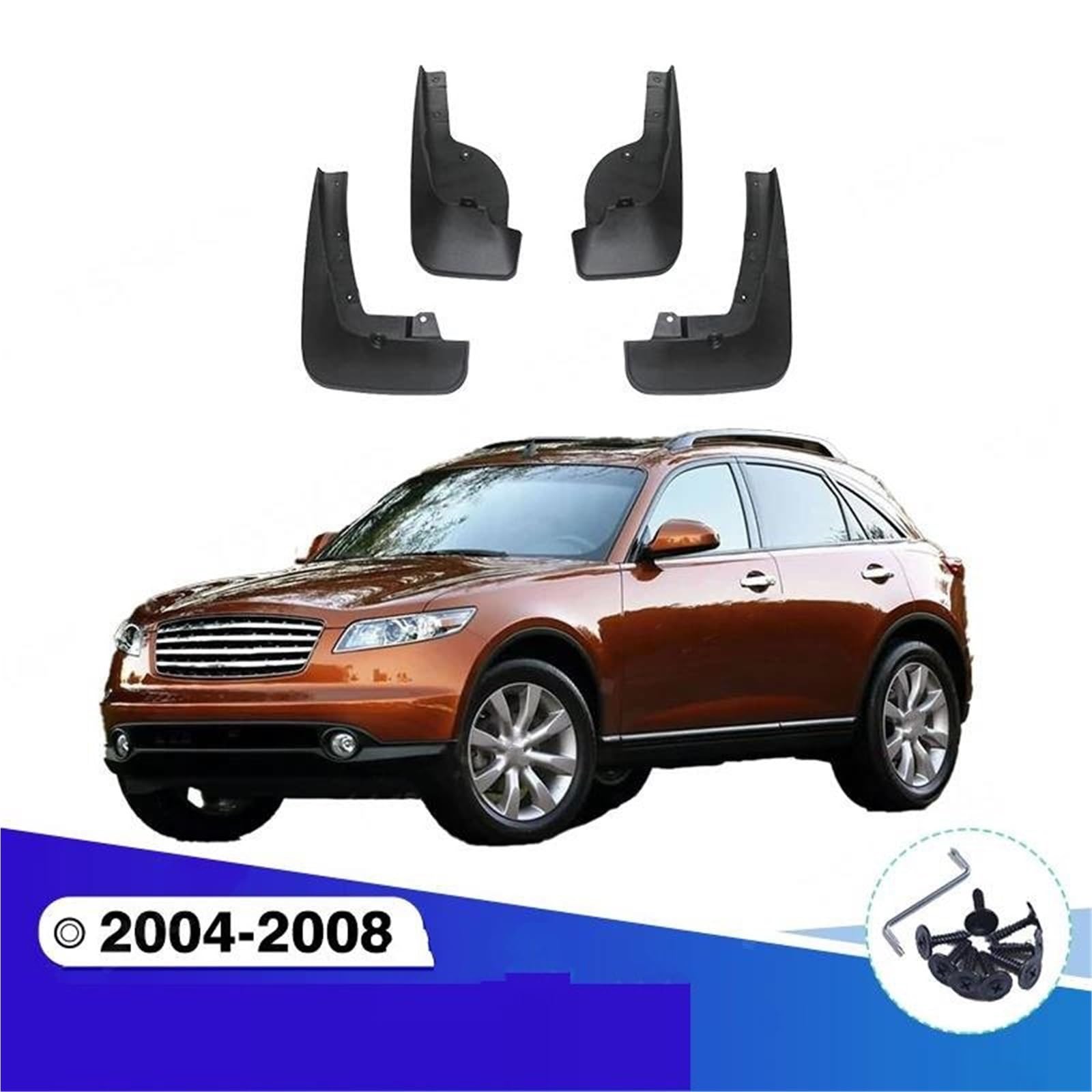 Guardabarros para Infiniti FX35 2004-2008 2005 2006 2007 4 Piezas Piezas automotrices