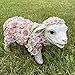 Produktbild OF Gartenfiguren süsses Schaf mit Blumen verziert - Gartenfigur Lamm Deko für außen Tiere groß (Schaf stehend)