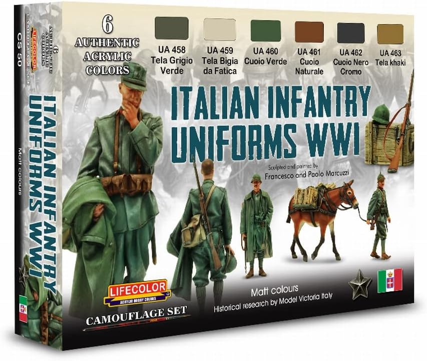 Acrylic paint set CS50 Italian Infantry Uniforms WWI