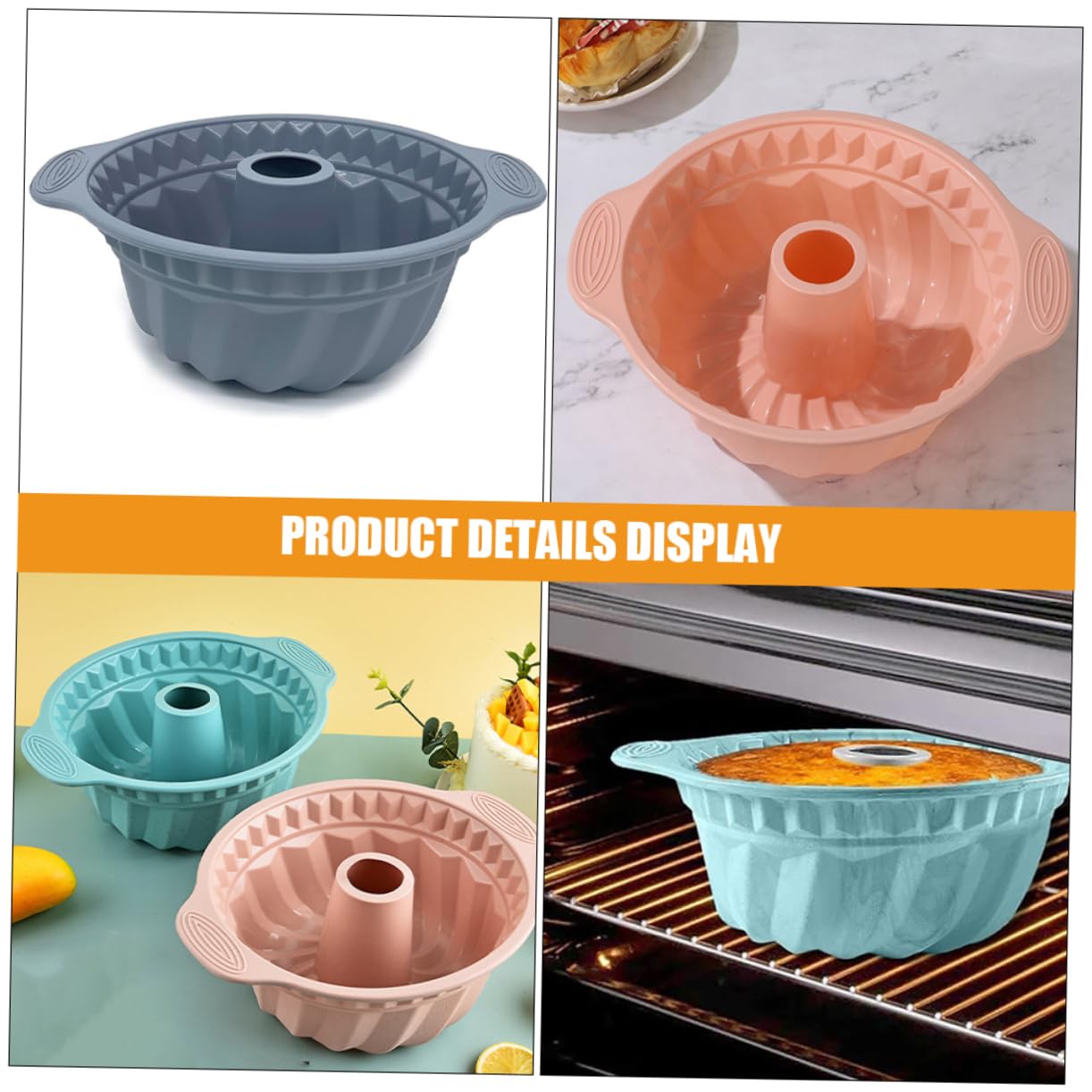 Mobestech 3piezas Molde Redondo De Silicona para Pasteles Antiadherente para Hornear Mousse De Herramientas para Hornear Pastel Casa Molde De Tubo Acanalado para Bizcochos