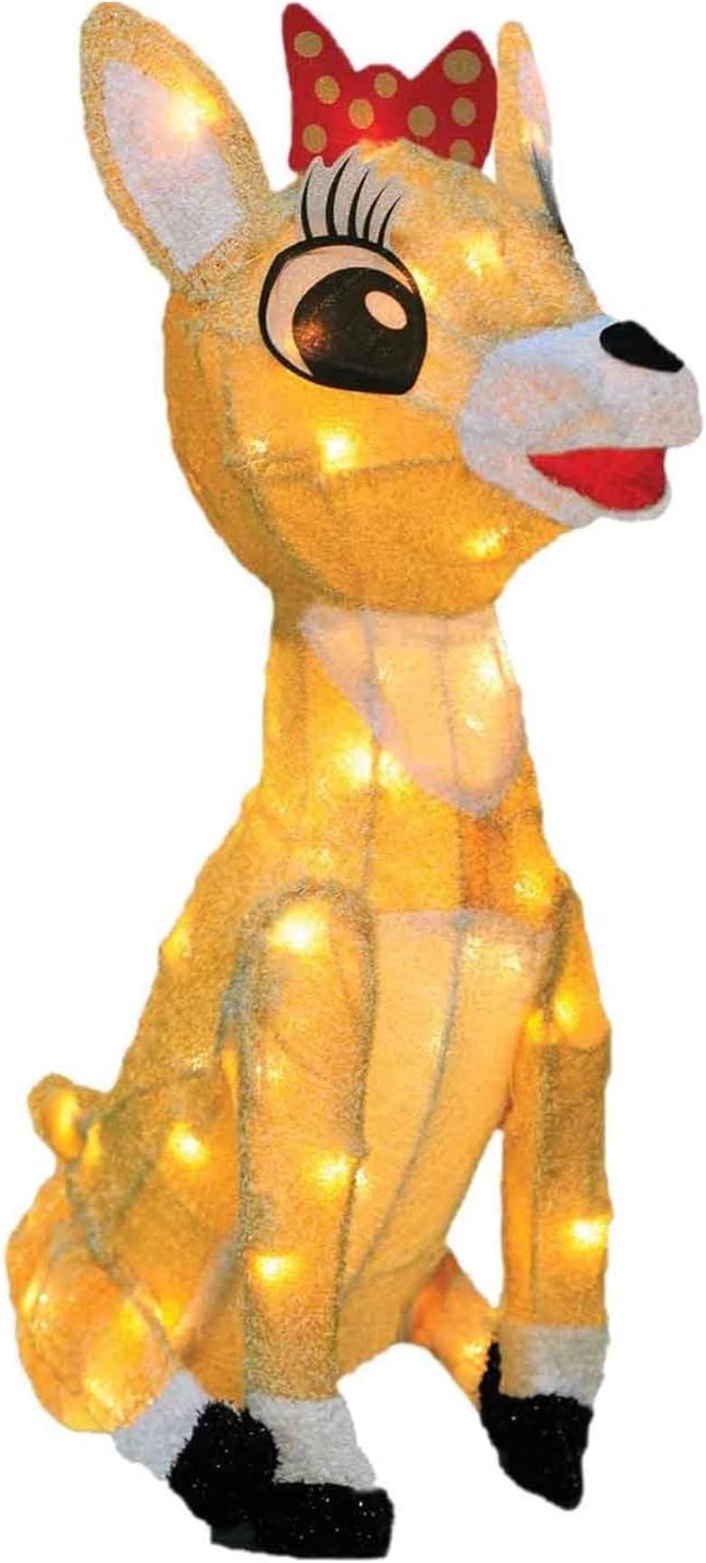 PRODUCTWORKS18-Inch Rudolph 3D LED Pre-Lit Clarice The Reindeer Christmas Yard Art, 50 Lights