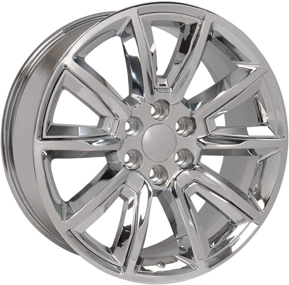 OE Wheels CV73 20 Inch Rim Fits Tahoe Style 6x139.7 20x8.5 Chrome with Chrome Insert - Hollander 5696 (1)