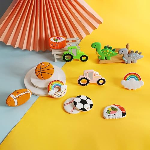 Miniatura 6 de Rainbow Donut - Mordedor sensorial masticable para niños y niñas, juguete de dentición masticable de silicona de grado alimenticio para niños con