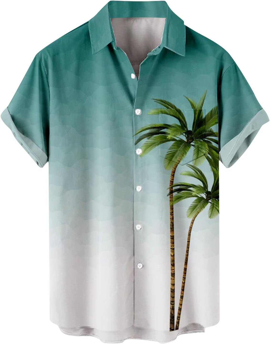Ymosrh Men's Short Sleeve Hawaiian Floral Shirts Button Up Beach Wedding Summer Tropical Palm Tree Shirts, M-4XL