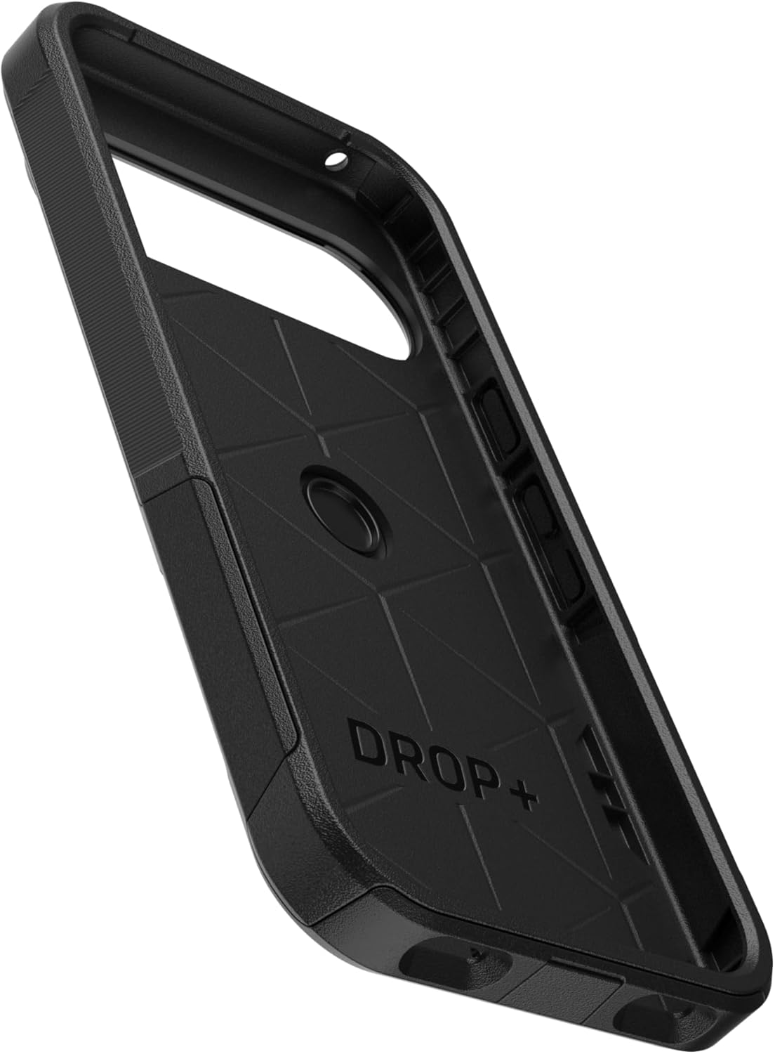 Image showing the interior of the OtterBox Commuter Series case's hard shell, highlighting the 'DROP+' impact protection design.