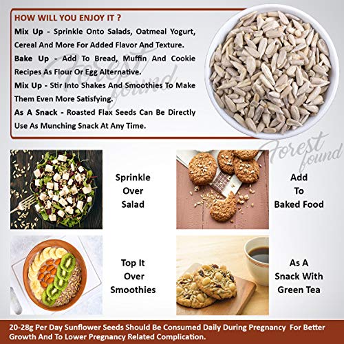 Image of Forest Found Sunflower Seeds - Roasted Sunflower Seeds for Eating | Diet Food | Rich In Omega-6, High in Fibre | Weight management | Source of Antioxidants | Surajmukhi Seeds Gluten Free (250 gram)