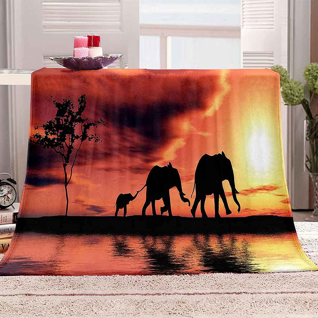 Couverture éléphant impression 3D flanelle haut de gamme 150x200cm
