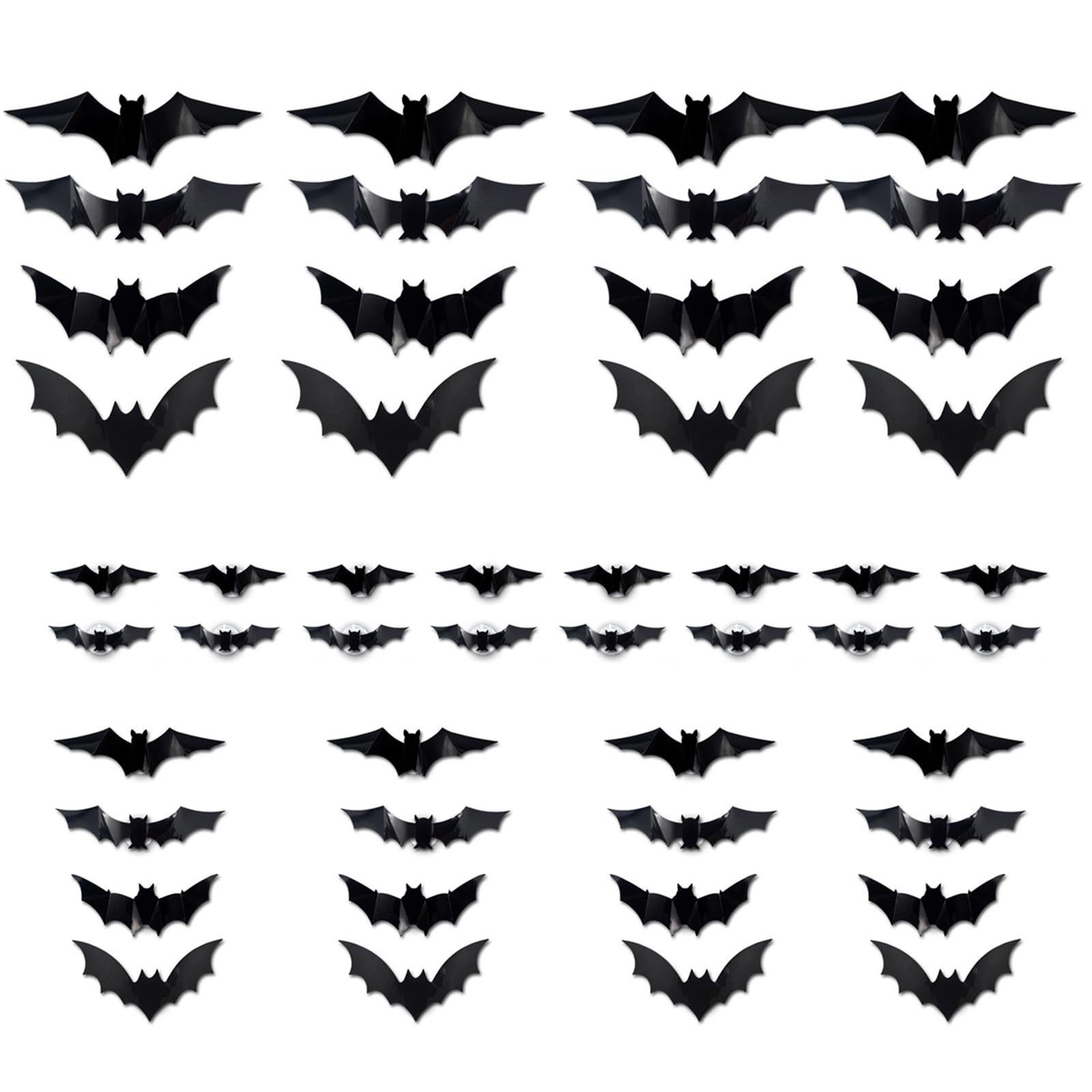 Tsophreniq Glowing Bat Sticker with LED Light Adhesive PVC Wall Decals Bat Illuminated Window Clings for Halloween Decoration Halloween Led Light