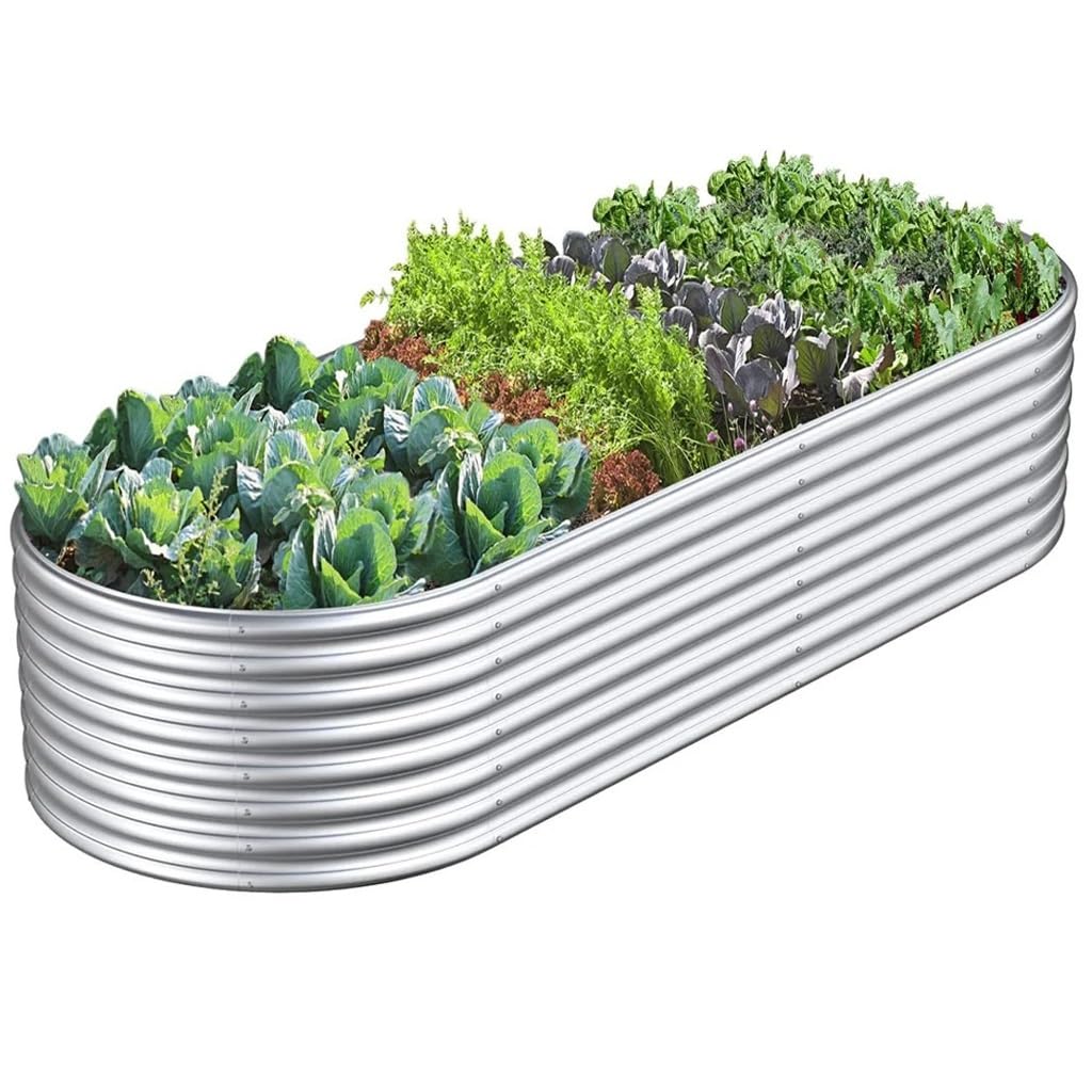BIVVI Scatola for piantare ortaggi in lamiera zincata in Metallo for Giardino all'aperto. Cornice for piantare ortaggi(150cm)