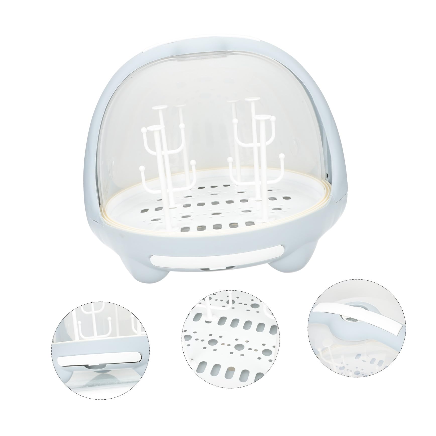 Égouttoir Biberon Bleu en PP Surface Lisse, Boîte de Rangement Facile à Sécher pour Vaisselle Bébé, pour Organiser et Sécher Biberons Cuisine