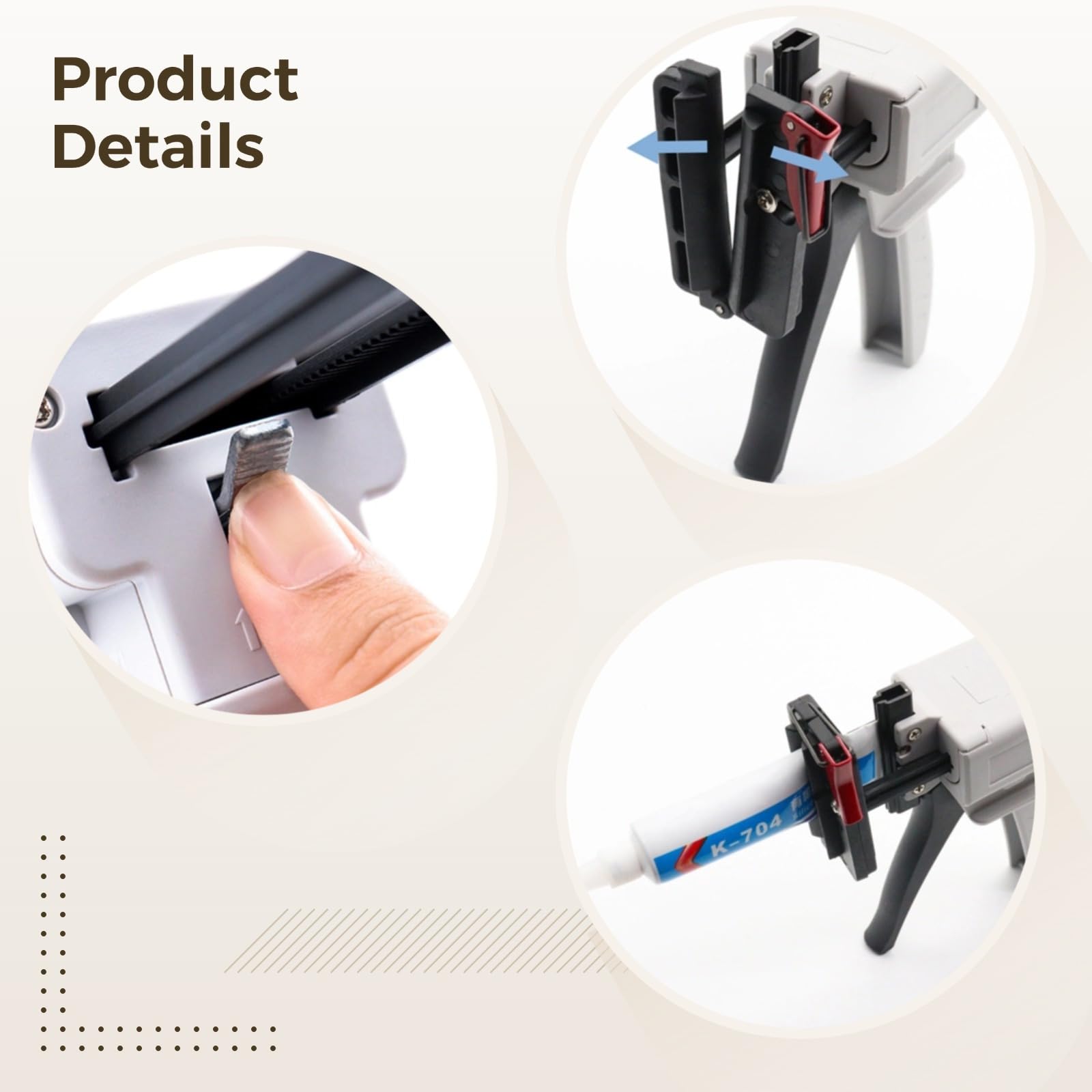 Presse-tube de dentifrice et distributeur de colle, silicone 704, manuel, longueur réglable, outil polyvalent