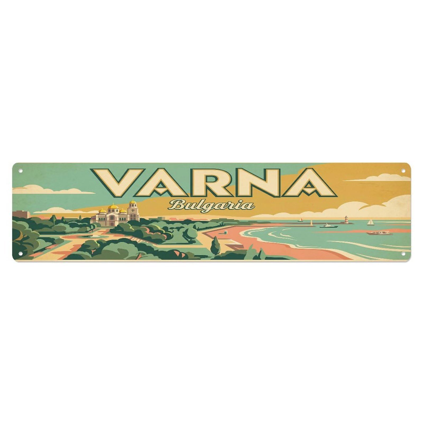 Metal Tin Sign Vintage Travel Varna