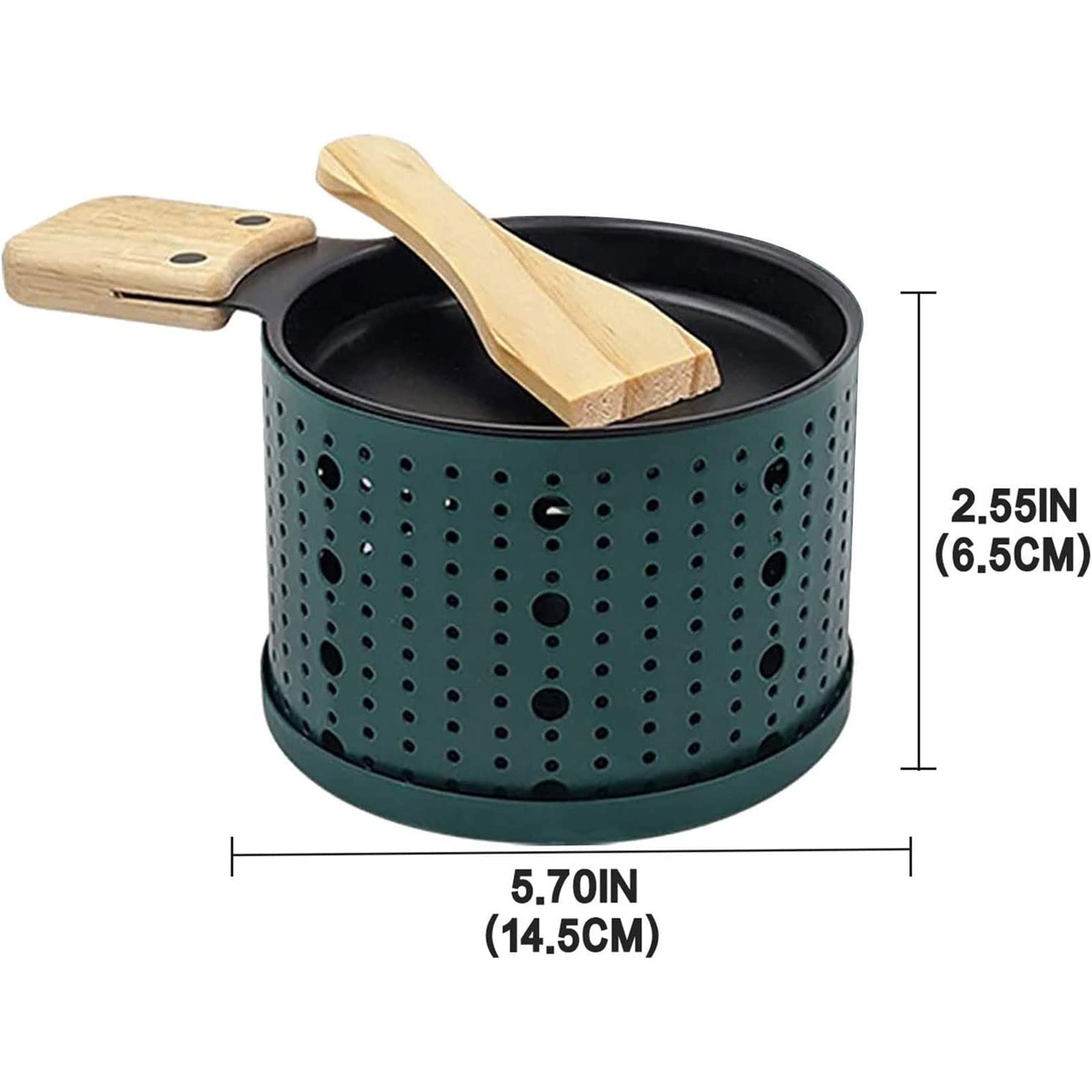 Raclette à La Bougie JackRuler – Fait Fondre Le Fromage En 3 Min, Avec Spatule En Bois – Idéal Télé, Pique-nique, Repas Convivial (4 Pièces)