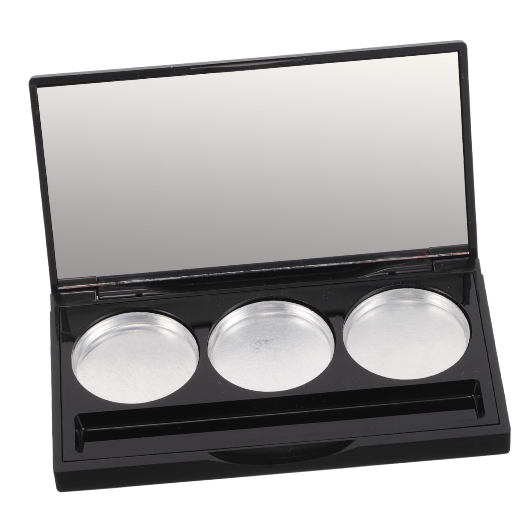 IWOWHERO Diy Makeup Storage Box 3 Compartments Eye Shadow Palette Cream Matte Black Eye Shadow Holder for Women