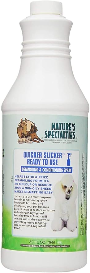 Nature's Specialties Quicker Slicker Ready to Use Pet Conditioner, 32-Ounce