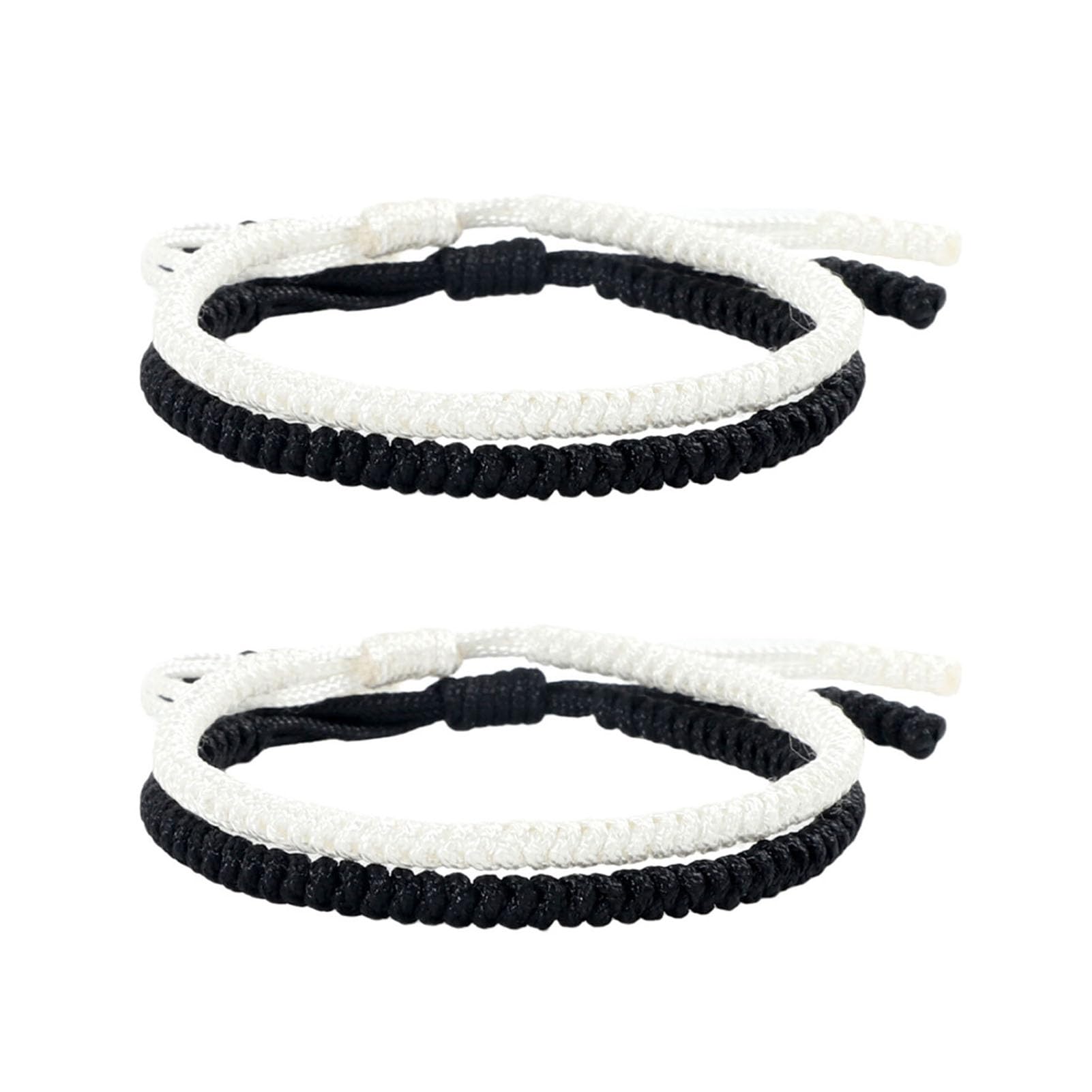 Luojuny 2 Pcs Friendship Bracelets Hand-woven Braided Rope Adjustable Woven Bracelet Symbolic Colors for Meaningful Unity Symbol Blessings Connections Wrist Jewelry I
